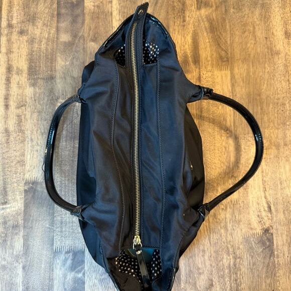 Kate Spade Bridgette Stevie Nylon Zippered Shoulder Bag Handbag Black Polka Dots - Picture 7 of 15